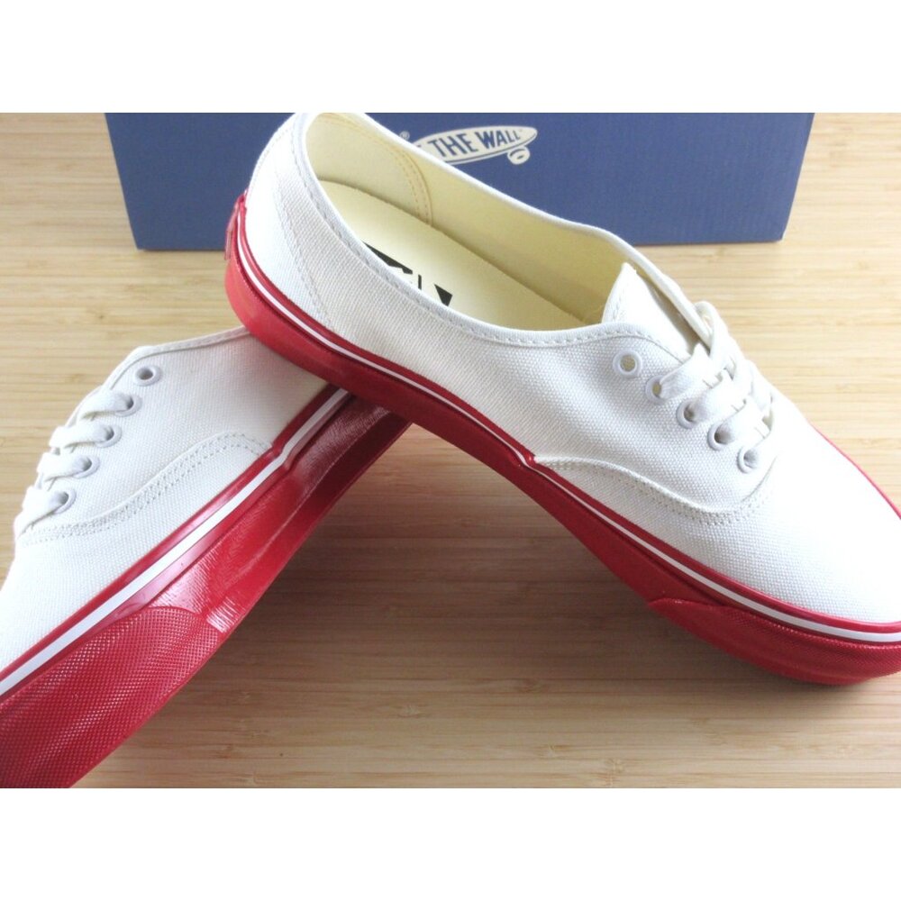 Vans Men's Lx Authentic 44 Duck Canvas White Red Skate shoes Sizes NEW - Picture 4 of 7